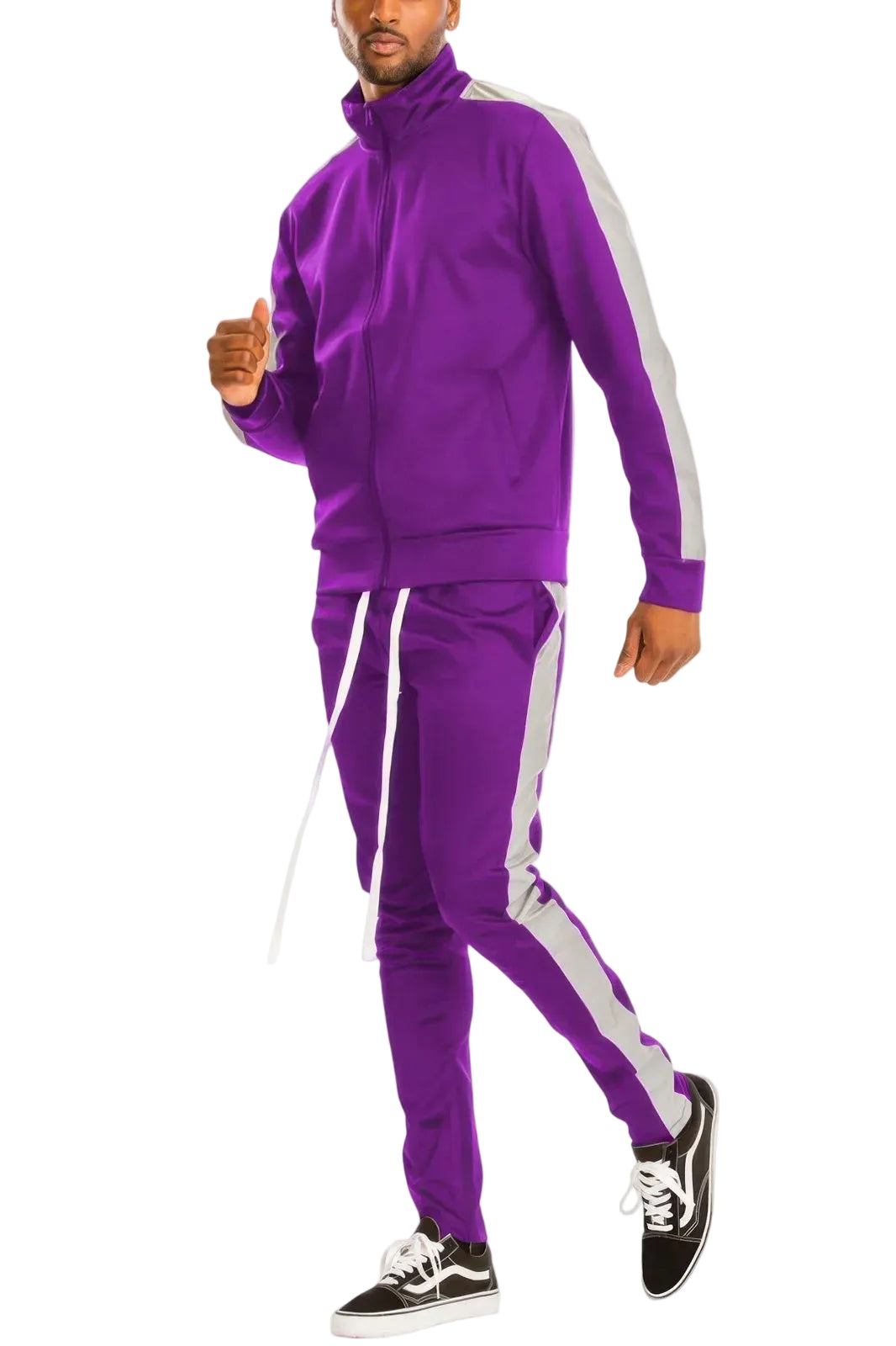 Purple retro tracksuit mens, comfortable for casual outings and workouts