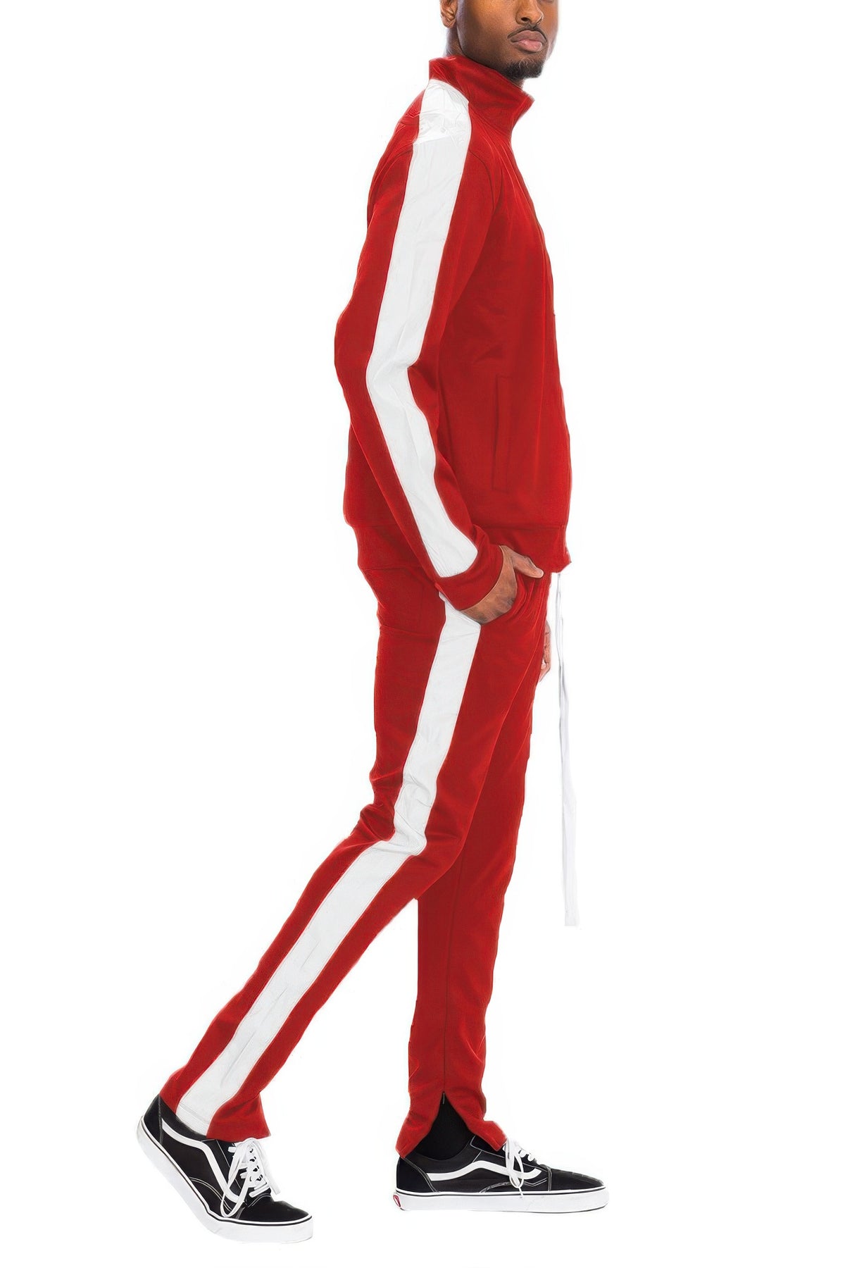 Men's red retro tracksuit mens, ideal for casual wear and sporty activities