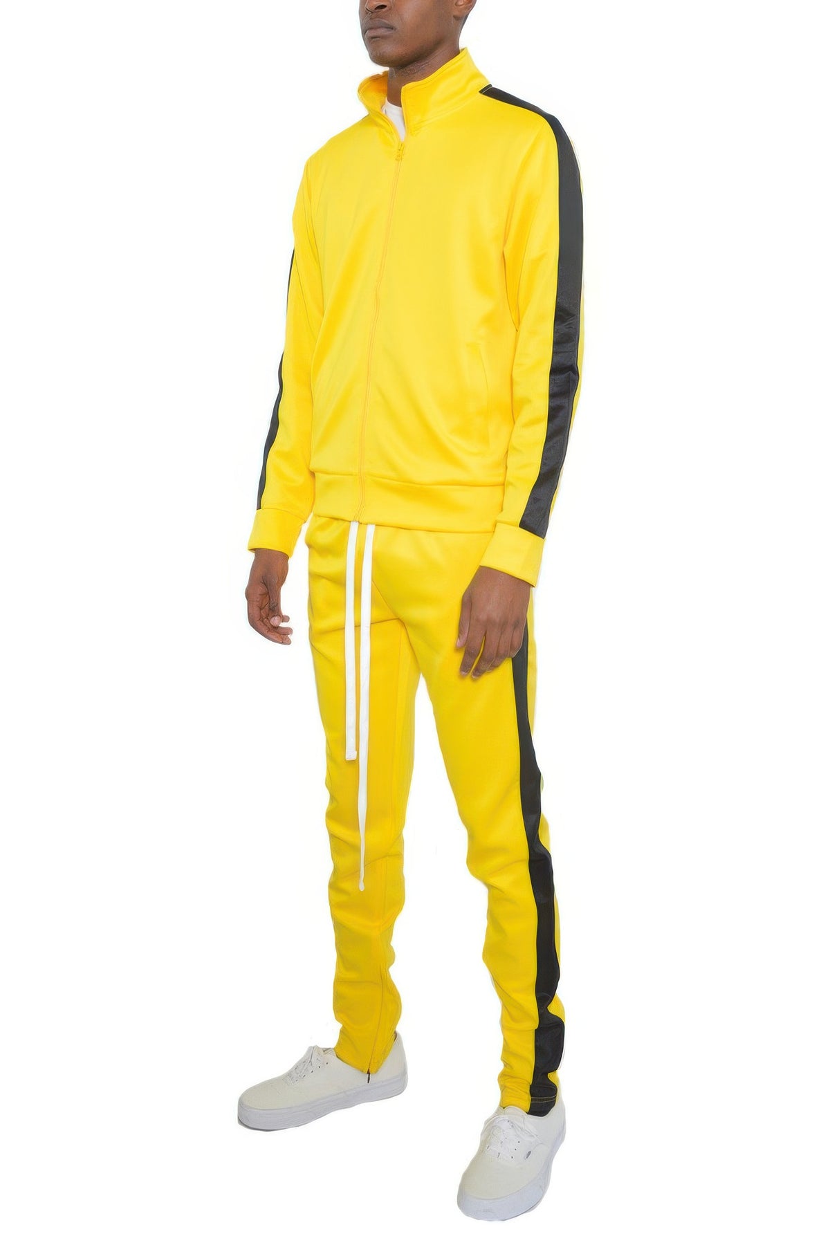 Men's yellow retro tracksuit mens, stylish and comfortable for casual wear