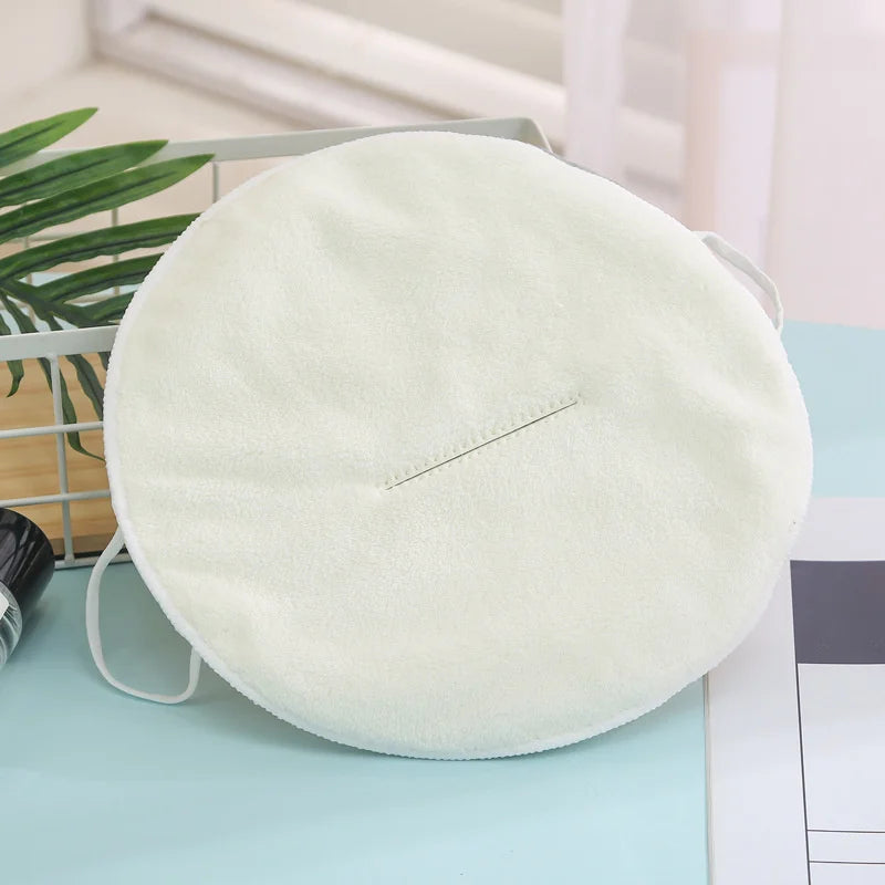 Reusable hot and cold face mask in soft cream color for soothing relief