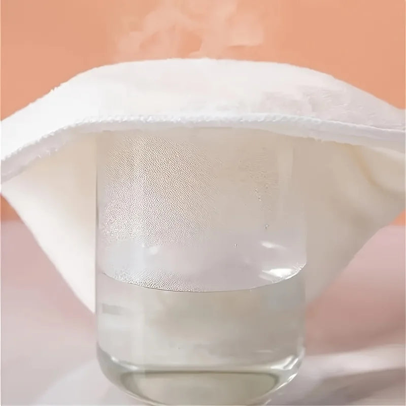 White reusable hot and cold face mask for soothing relief and relaxation
