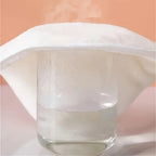White reusable hot and cold face mask for soothing relief and relaxation
