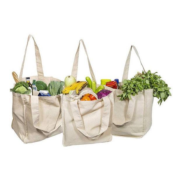 Home Essentials Reusable Organic Cotton Tote Mesh Bag w/6 Sleeves.