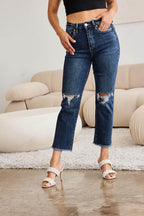 RFM Crop Dylan Full Size Tummy Control Distressed High - VacationGrabs