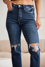 RFM Crop Dylan Full Size Tummy Control Distressed High - VacationGrabs