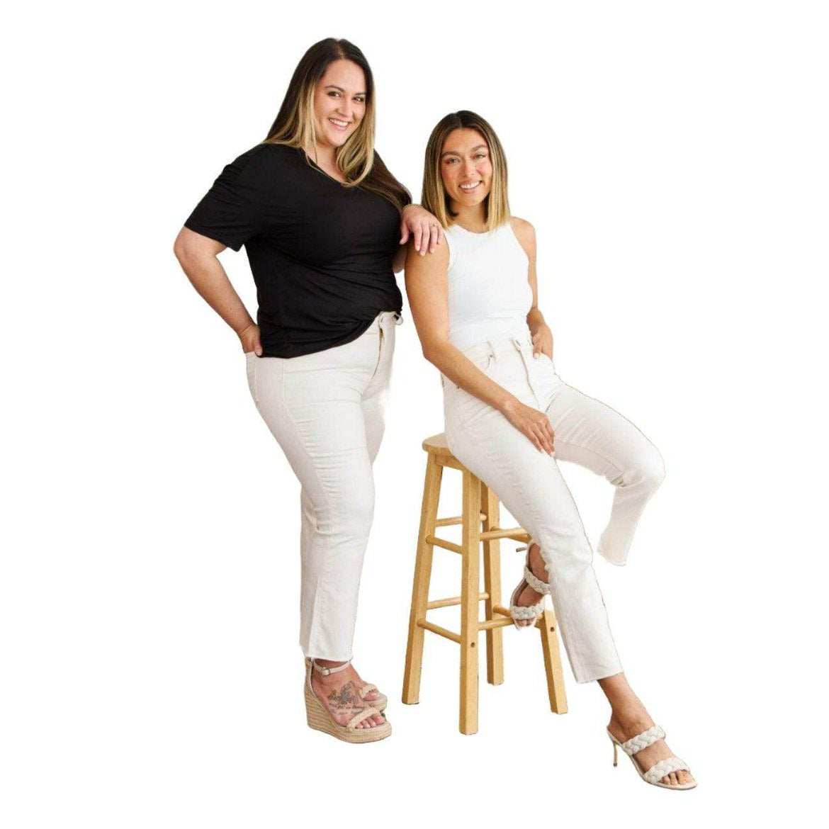 RFM Mini Mia Full Size Tummy Control High Waist Raw Hem - VacationGrabs