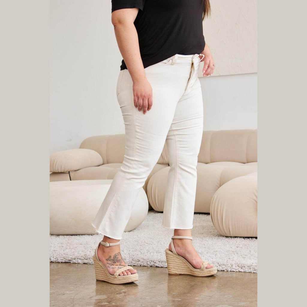 RFM Mini Mia Full Size Tummy Control High Waist Raw Hem - VacationGrabs