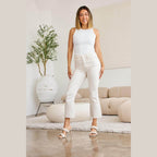 RFM Mini Mia Full Size Tummy Control High Waist Raw Hem - VacationGrabs