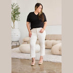 RFM Mini Mia Full Size Tummy Control High Waist Raw Hem - VacationGrabs