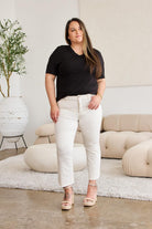 Women's Jeans RFM Mini Mia Full Size Tummy Control High Waist Raw Hem Jeans