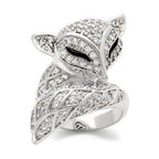 Stunning rhinestone animal ring for women designed as a fox with intricate details and sparkling stones