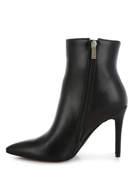 Rag Company rhinestone chain ankle boots in sleek black with a stylish pointed toe and stiletto heel