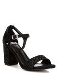Women's black rhinestone embellished sandals for stylish occasions