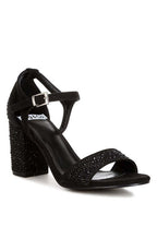Women's black rhinestone embellished sandals for stylish occasions