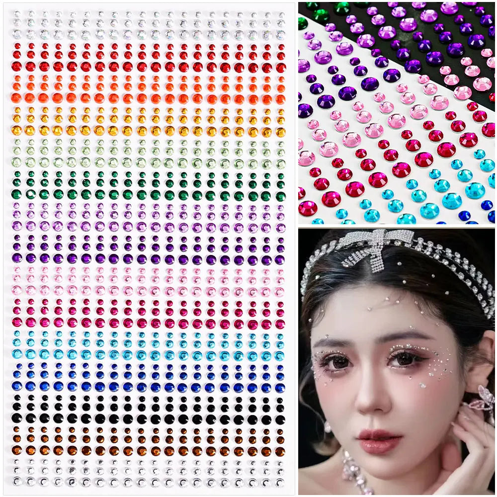 colored glitter rhinestone face and body gem stickers (photo 10 of 10)