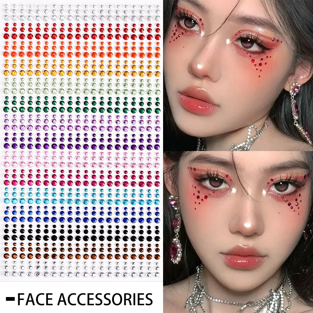 colored glitter rhinestone face and body gem stickers (photo 3 of 10)