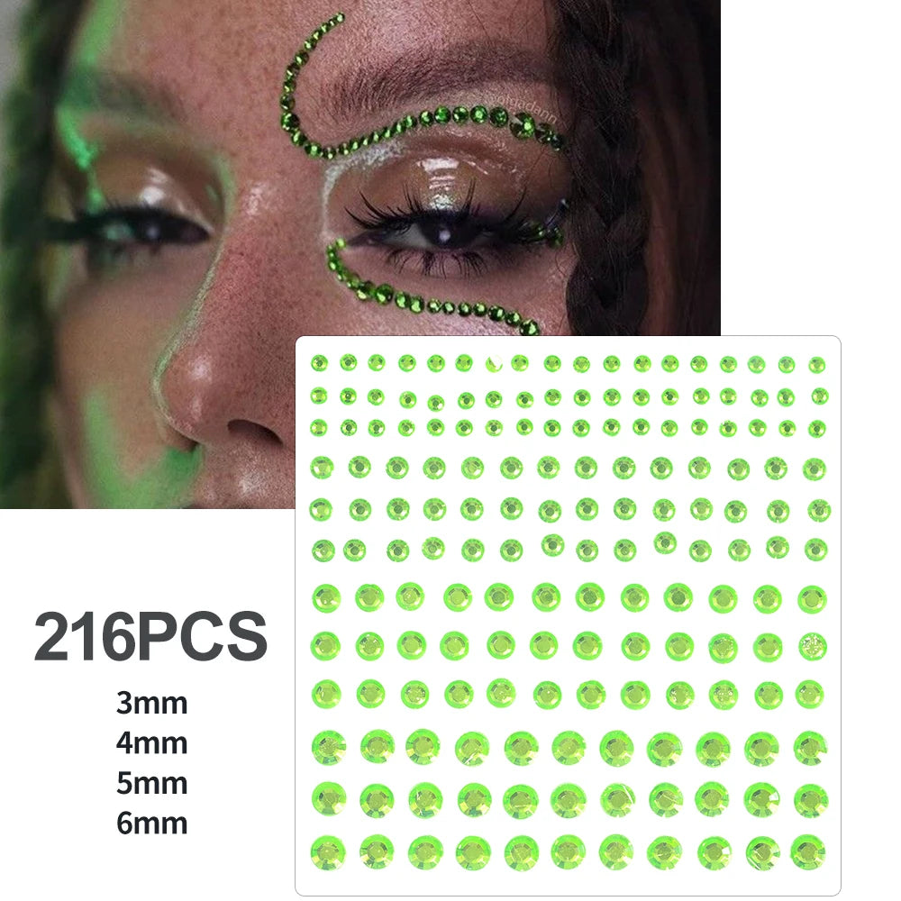 colored glitter rhinestone face and body gem stickers (photo 7 of 10)