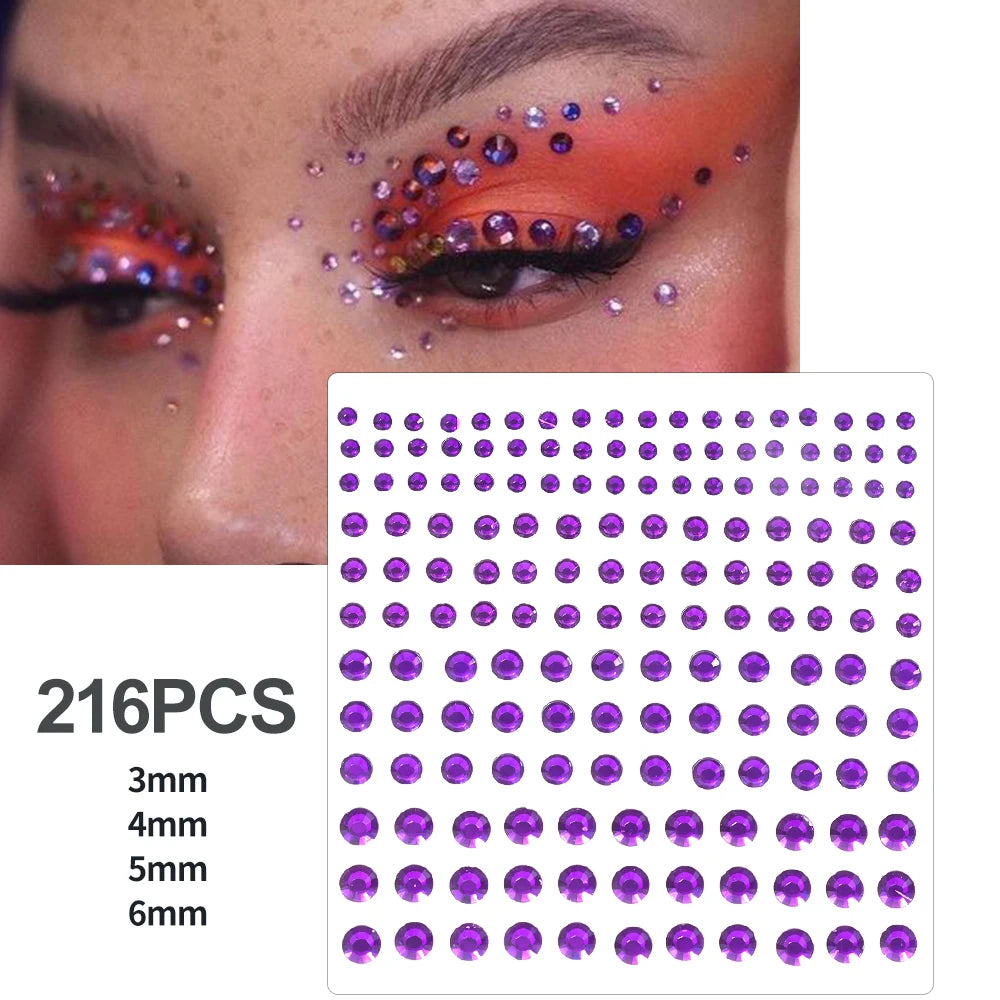 colored glitter rhinestone face and body gem stickers (photo 8 of 10)