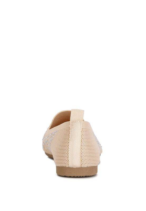 Rag Company women's rhinestone loafers in beige, perfect for casual outings