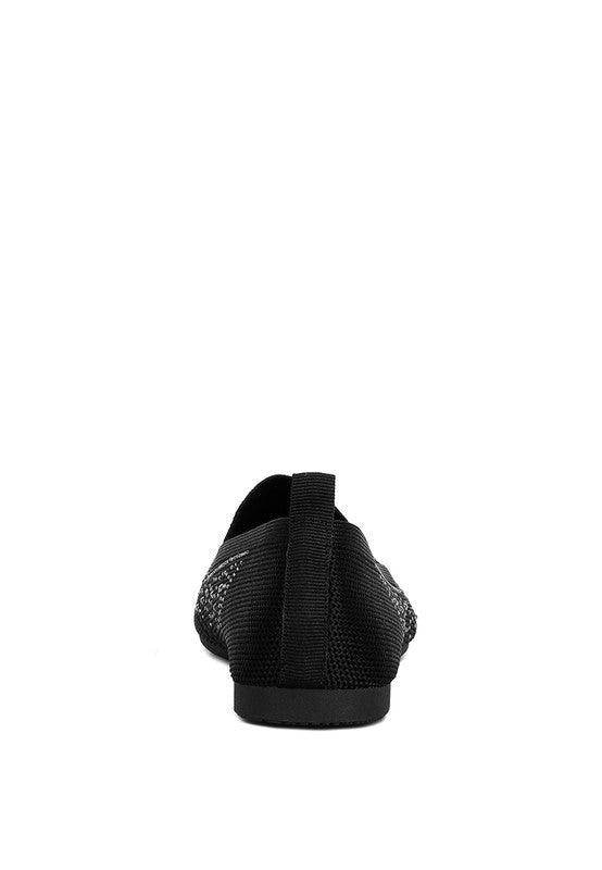 Women's black rhinestone loafers for stylish everyday wear