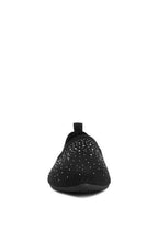 Women's black rhinestone loafers for casual outings