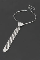Elegant rhinestone necktie necklace designed for a stylish and glamorous look