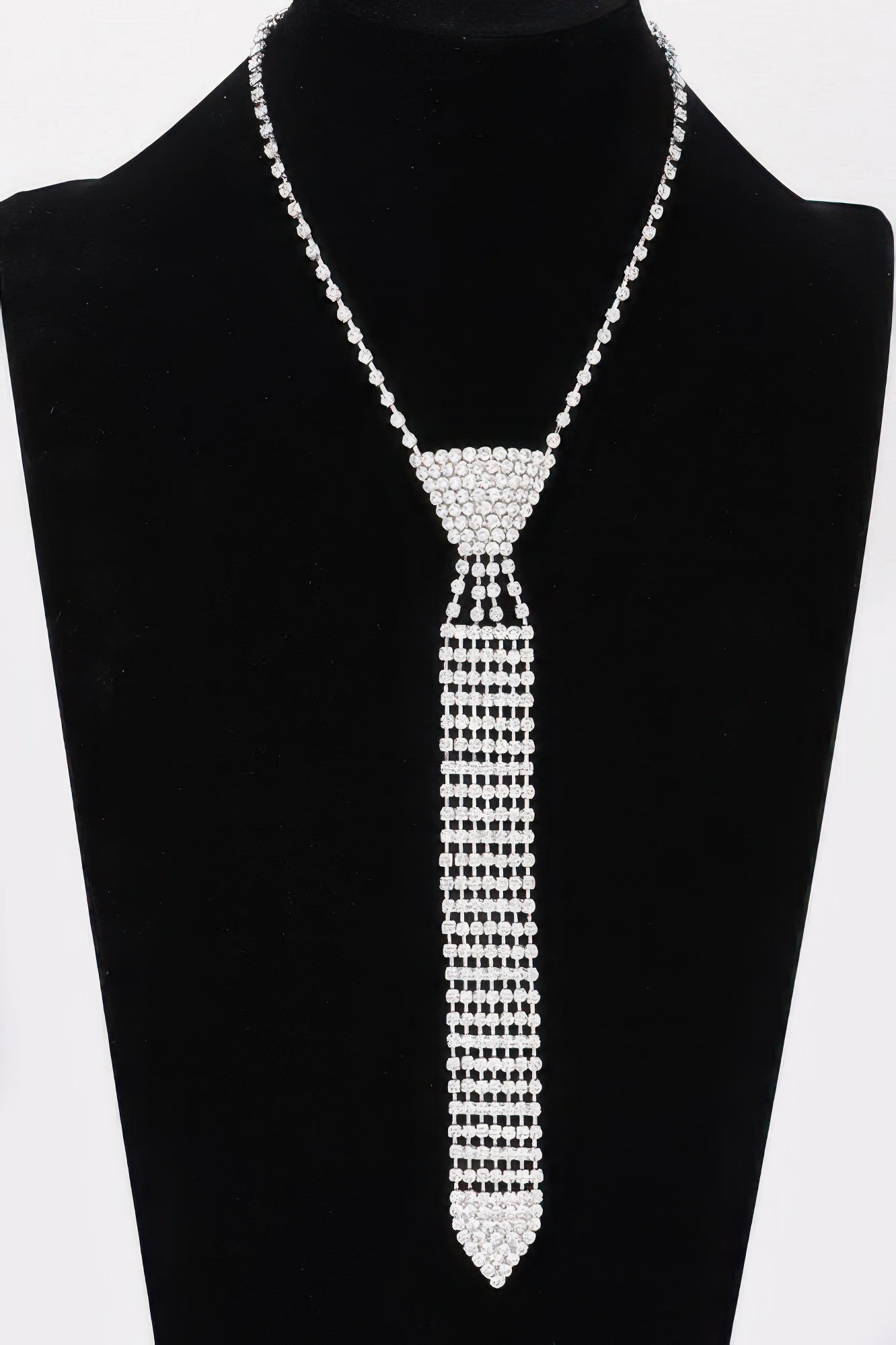 VacationGrabs rhinestone necktie necklace featuring a sparkling design and elegant finish