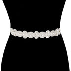 Rhinestone Sash Ribbon Bridal Wedding Belt Headband