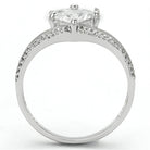 Stunning rhodium 925 sterling silver ring with a sparkling center stone and elegant band design
