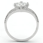 Stunning rhodium 925 sterling silver ring with a sparkling center stone and elegant band design