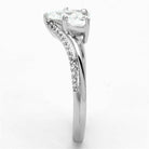 Elegant rhodium 925 sterling silver ring featuring a shimmering design and sparkling stones