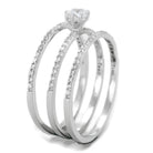 Rhodium 925 sterling silver ring featuring a sparkling center stone and elegant band design