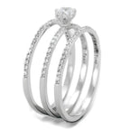 Rhodium 925 sterling silver ring featuring a sparkling center stone and elegant band design