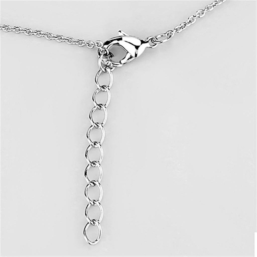 Rhodium brass heart necklace for women with a stylish clasp and adjustable length chain