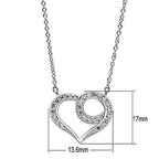 Rhodium brass heart necklace for women with sparkling details and elegant design