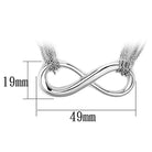 Rhodium brass infinity necklace for women featuring a sleek and elegant design, perfect for any occasion