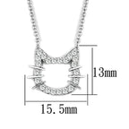 Rhodium brass jewelry for women featuring a sparkling cat face necklace with detailed design