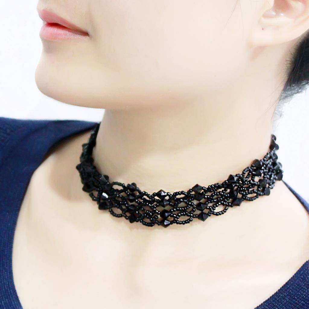 Beautiful black rhodium brass necklace choker for women, perfect for casual or formal occasions