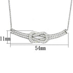 Elegant rhodium brass necklace for women featuring an infinity design with sparkling accents