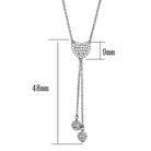 Elegant rhodium brass necklace for women featuring a sparkling drop design with clear crystals