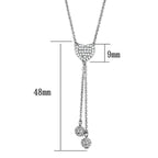 Elegant rhodium brass necklace for women featuring a sparkling drop design with clear crystals