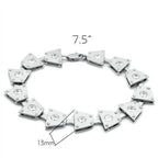 Rhodium brass statement bracelet featuring sparkling triangular links for elegant style