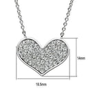 Rhodium heart pendant necklace featuring a dazzling heart-shaped design with sparkling details