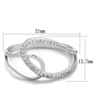 Rhodium plated silver heart ring featuring a modern design with sparkling details