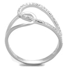 Rhodium plated silver heart ring with sparkling accents for a stylish and romantic touch