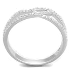 Elegant rhodium plated silver ring for women with sparkling accents for a luxury finish