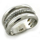 Rhodium plated silver ring for women featuring sparkling crystals and a sleek design