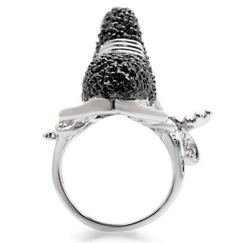 Stylish rhodium ruthenium brass ring with textured finish and unique design for elegant wear