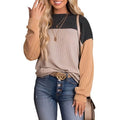 Ribbed color block tunic top - VacationGrabs