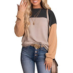 Ribbed color block tunic top - VacationGrabs